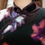 Half Sleeve Tea Length Floral Velvet Cheongsam Chinese Dress
