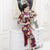 Half Sleeve Tea Length Floral Velvet Cheongsam Chinese Dress