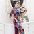 Half Sleeve Tea Length Floral Velvet Cheongsam Chinese Dress