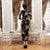 Half Sleeve Tea Length Floral Velvet Cheongsam Chinese Dress