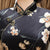 Half Sleeve Tea Length Floral Velvet Cheongsam Chinese Dress
