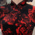 Half Sleeve knee Length Floral Velvet Cheongsam Chinese Dress