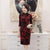Halbärmeliges, knielanges chinesisches Cheongsam-Kleid aus Samt mit Blumenmuster
