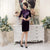 Half Sleeve knee Length Floral Velvet Cheongsam Chinese Dress