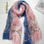 Pañuelo de seda con bordado floral oriental de seda real