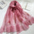 Feather Embroidery Real Silk & Woolen Scarf Shawl