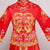 Costume de mariage chinois traditionnel à manches longues avec broderie Dragon et Phenix