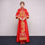 Costume de mariage chinois traditionnel à manches longues avec broderie Dragon et Phenix