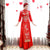 3/4 Ärmel Phoenix & Pfingstrose Stickerei Traditionelles Chinesisches Hochzeitskleid