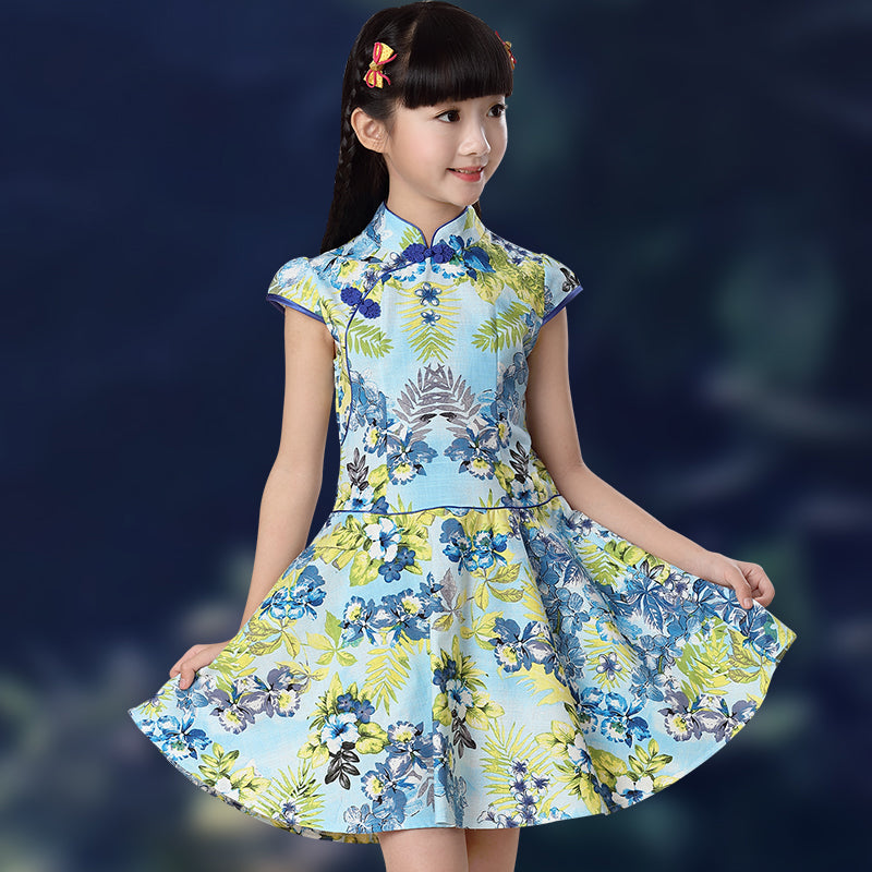 chinese cotton dress Literary Style, Daily Cotton And Linen Cheongsam Dress, Chinese Plaid Dress, Summer,chinese Style