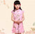 Knee Length Cap Sleeve Floral Girl's Cheongsam Chinese Dress