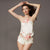 Floral Embroidery Appliques Real Silk Cross Halter Top & Briefs Set
