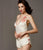 Deep V Neck Floral Embroidery Appliques Real Silk Halter Top & Briefs Set