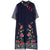 Half Sleeve Floral Embroidery Knee Length Cheongsam Prom Dress