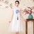 Phoenix Embroidery with Tassel Knee Length Cheongsam Prom Dress