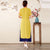 Short Sleeve Auspicious Embroidery Chiffon Tea Length Ao Dai Dress