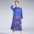 Knee Length Floral Embroidery Signature Cotton Retro Cheongsam Dress