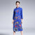Knee Length Floral Embroidery Signature Cotton Retro Cheongsam Dress