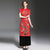 Floral Embroidery Signature Cotton Full Length Ao Dai Cheongsam with Pants