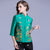 Floral Embroidery Cheongsam Top Chinese Style Baseball Uniform