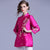 Floral Embroidery 3/4 Sleeve Cheongsam Top Chinese Jacket