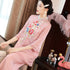 3/4 Sleeve Floral Embroidery Cheongsam Top Women's Suit
