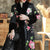 Abrigo acolchado de mujer de estilo chino con bordado floral de grado superior