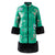 Vogel & Blumenstickerei Chinesische Jacke Damen Wattierter Mantel mit Pelzmanschette