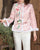Floral Embroidery Chinese Style Jacket Women's Wadded Coat with Fur Edge