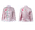Floral Embroidery Chinese Style Jacket Women's Wadded Coat with Fur Edge