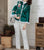 Floral Embroidery Chinese Style Jacket Women's Wadded Coat with Fur Edge