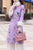 Fur Collar & Cuff Floral Embroidery Chinese Style Long Women's Wadded Wind Coat