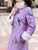 Fur Collar & Cuff Floral Embroidery Chinese Style Long Women's Wadded Wind Coat