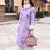 Cappotto a vento imbottito da donna lungo in stile cinese con ricamo floreale su collo e polsini in pelliccia