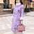 Fur Collar & Cuff Floral Embroidery Chinese Style Long Women's Wadded Wind Coat