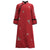 Vestido chino de cheongsam de algodón elegante bordado floral hasta la rodilla con bordes de piel