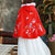 Floral & Bird Embroidery Wool Shawl Cloak Bolero Jacket with Fur Edge