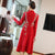 Floral Embroidery Long Sleeve Chinese Style Turtleneck Sweater Dress Cocktail Dress