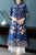 Floral Embroidery Tea Length Chinese Style Mother's Wind Coat with Strap Buttons