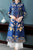 Cappotto a vento da mamma in stile cinese con ricamo floreale, lunghezza del tè, con bottoni a strappo