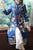 Floral Embroidery Tea Length Chinese Style Mother's Wind Coat with Strap Buttons