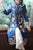 Manteau de vent de mère de style chinois de longueur de thé de broderie florale avec des boutons de sangle