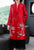 Manteau coupe-vent pour mère de style chinois à col en V et broderie florale