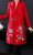 Abrigo de viento de madre de estilo chino largo con cuello en V con bordado floral