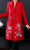 Floral Emboidery V Neck Long Chinese Style Mother's Wind Coat