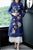 Floral Emboidery Tea Length Chinese Style Mother's Wind Coat