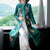 Floral Emboidery Tea Length Chinese Style Mother's Wind Coat