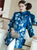 Costume de Han de manteau de vent chinois de taffetas de broderie florale de manches de mandarine