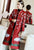 Patrón floral y de grúa Abrigo de madre de viento chino retro de algodón elegante