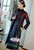 Floral & Crane Pattern Fancy Cotton Retro Chinese Wind Coat Mother Coat